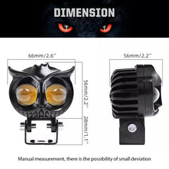 HJG New Model Owl Fog Light For Bike/Car/Thar/Jeep ( Cool White, 40W each * 2 = 80W Total ) - Pack of 2