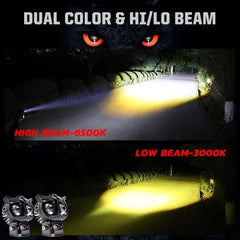 HJG New Model Owl Fog Light For Bike/Car/Thar/Jeep ( Cool White, 40W each * 2 = 80W Total ) - Pack of 2