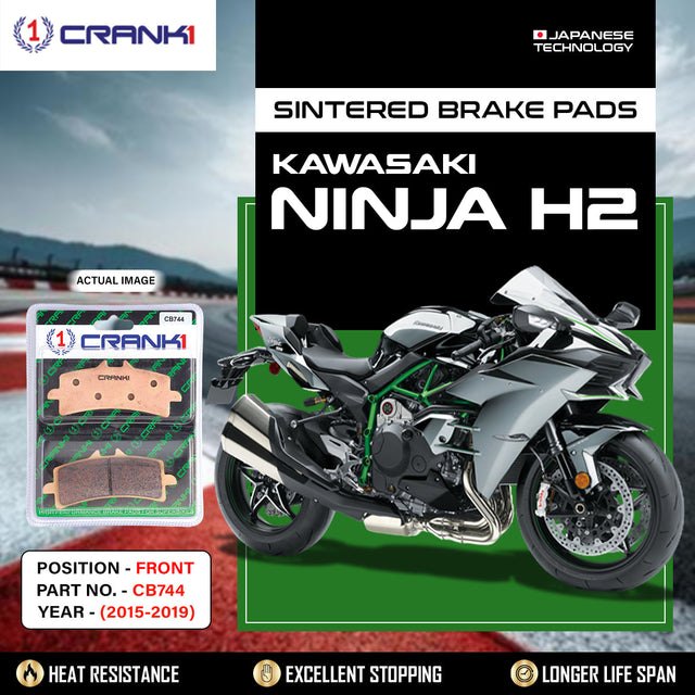CRANK1 CB744 Front Sintered Brake Pads for Kawasaki Ninja H2 (2015-2019) - 2 Sets