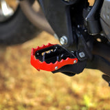 Auto Engina Black-Red rider footrest with 3mm mild steel and stainless steel construction for Hero Xpulse 200