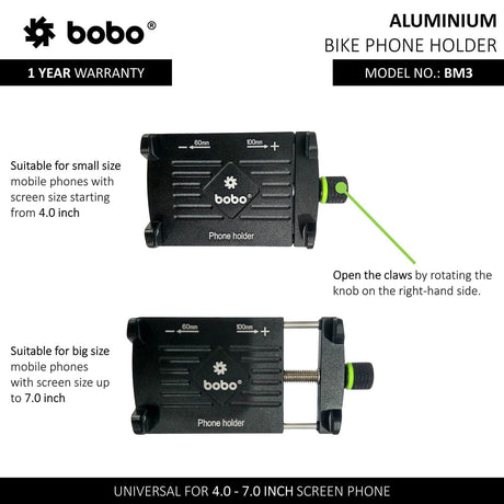 BOBO BM3 aluminium bike phone holder motorcycle mobile mount universal handlebar smartphone holder