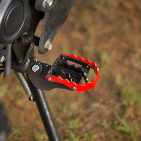 Auto Engina Black-Red rider footrest with 3mm mild steel and stainless steel construction for Hero Xpulse 200