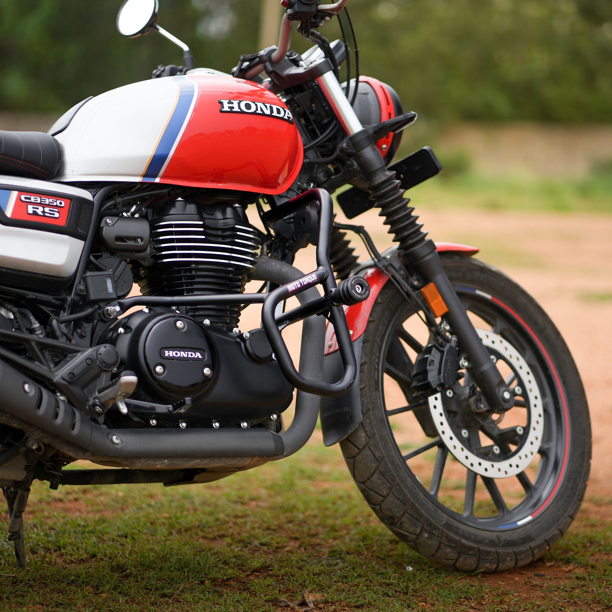 Moto Torque heavy duty crash guard V2 for Honda CB350RS with protective sliders and engine protection