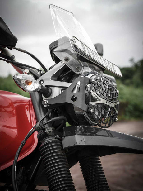 Legundary Custom headlight grill for Hero Xpulse 200 4V black mild steel headlight protector