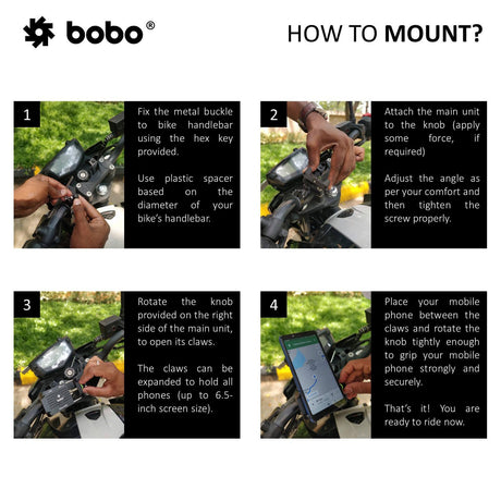 BOBO BM3 aluminium bike phone holder motorcycle mobile mount universal handlebar smartphone holder