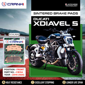 CRANK1 CB744 Sintered Front Brake Pads for Ducati XDiavel S 2016-2020 2 Sets