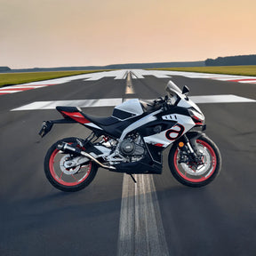 Barrel Outlaw 2.0 full system exhaust for Aprilia RS457 with header pipe side exit and underbelly stainless steel exhaust