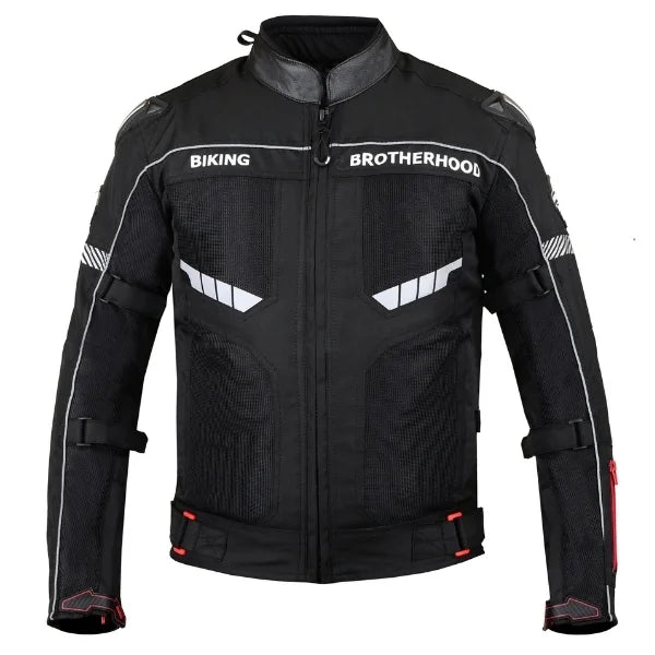 BBG motocross jersey for men in black neon orange and red for off road motorcycle riding