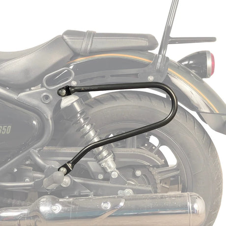 Auto Engina Saddle Stay for Royal Enfield Super Meteor 650 19mm Mild Steel 8kg Per Side Gloss Black Soft Luggage Support