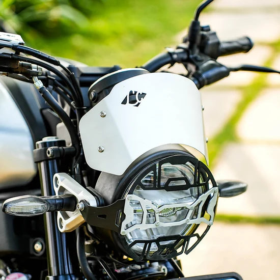 Legundary Custom Zephyr Visor for Yamaha XSR 155 Black Silver Mild Steel Aluminium Windshield