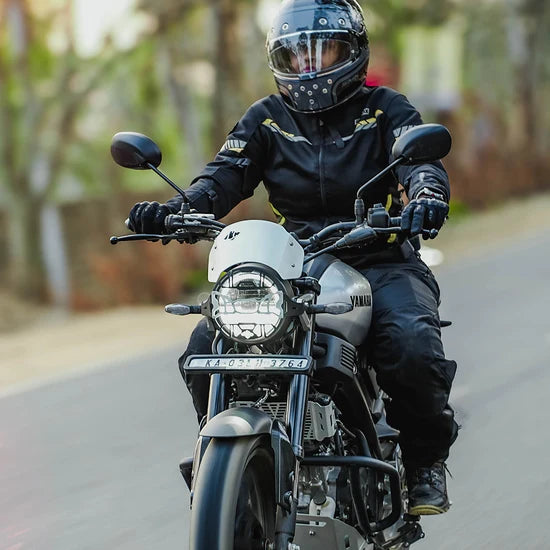Legundary Custom Cosmic Headlight Grill for Yamaha XSR 155 Black Silver Aluminium Mild Steel Headlight Guard