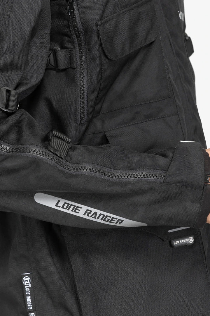 Lone Ranger Wayfarer Black Cordura Touring Motorcycle Riding Jacket with Level 2 Armor