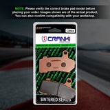 CRANK1 CB904 Sintered Front Brake Pads for Harley Davidson Night Rod (2006 Onwards) Motorcycle Brake Pads