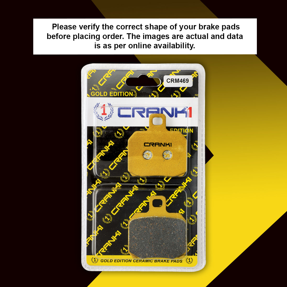 CRANK1 CRM469 Ceramic Rear Brake Pads for Ducati Monster 795 2012-2016 – 1 Set