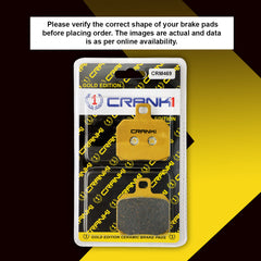 CRANK1 CRM469 Ceramic Rear Brake Pads for Ducati Monster 795 2012-2016 – 1 Set