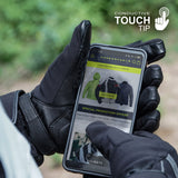 KORDA Splash black waterproof motorcycle riding gloves with extended gauntlet and knuckle protection