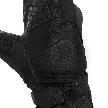 KORDA Splash black waterproof motorcycle riding gloves with extended gauntlet and knuckle protection