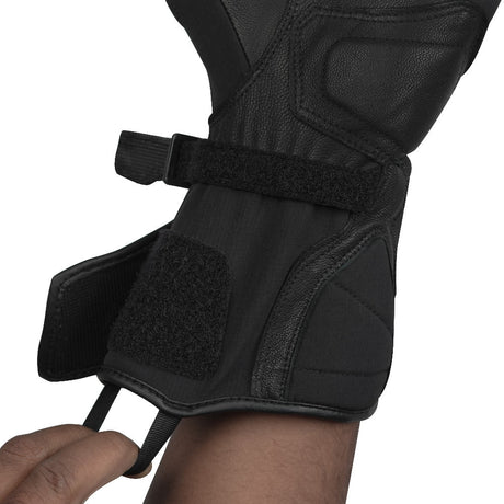 KORDA Splash black waterproof motorcycle riding gloves with extended gauntlet and knuckle protection