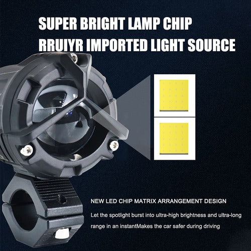 LIU HJG Mercedes Y Lens Dual Colour LED Fog Lights 90W for Motorcycles Cars and Jeeps