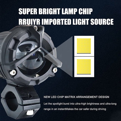 LIU HJG Mercedes Y Lens Dual Colour LED Fog Lights 90W for Motorcycles Cars and Jeeps