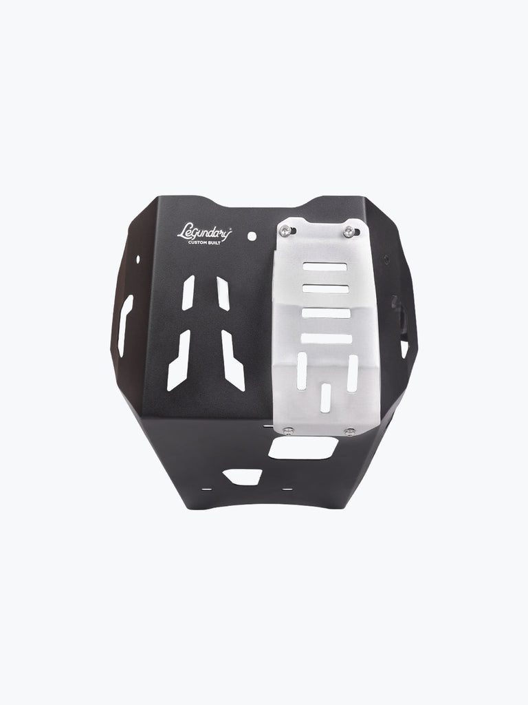 Legundary Custom KTM Adventure 390 Crater bash plate black aluminium engine sump guard skid plate protection