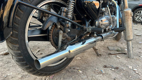 KP Racing INDORI Exhaust SS304 Stainless Steel Dug Dug Sound Silencer for Royal Enfield Bullet 350 Classic 350 Thunderbird 350 Electra 350