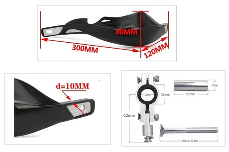 Acerbis Metal HandGuard Small White Universal Motorcycle Hand Protector with Aluminium Brace