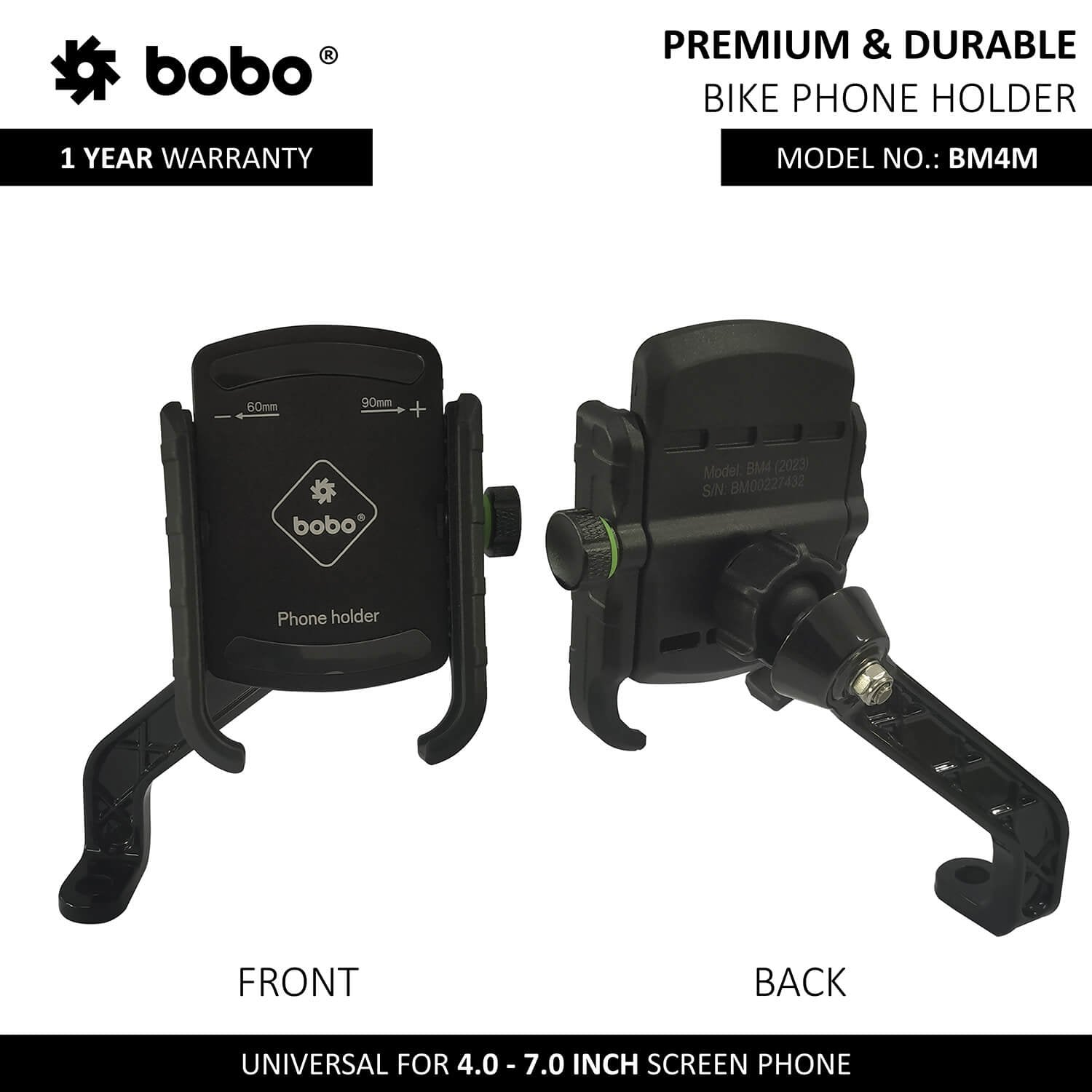 BOBO BM4M jaw grip bike phone holder motorcycle mobile mount black secure handlebar smartphone holder