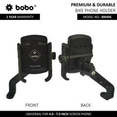 BOBO BM4M jaw grip bike phone holder motorcycle mobile mount black secure handlebar smartphone holder