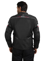 Royal Enfield Explorer V4 Print Class A Riding Jacket in Aurora Green, Red and Grey