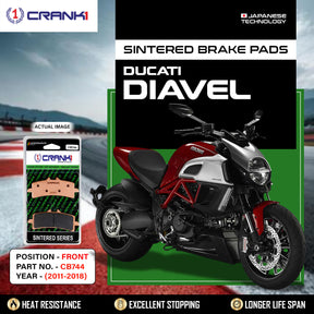 CRANK1 CB744 Sintered Front Brake Pads for Ducati Diavel 2011-2018 2 Sets