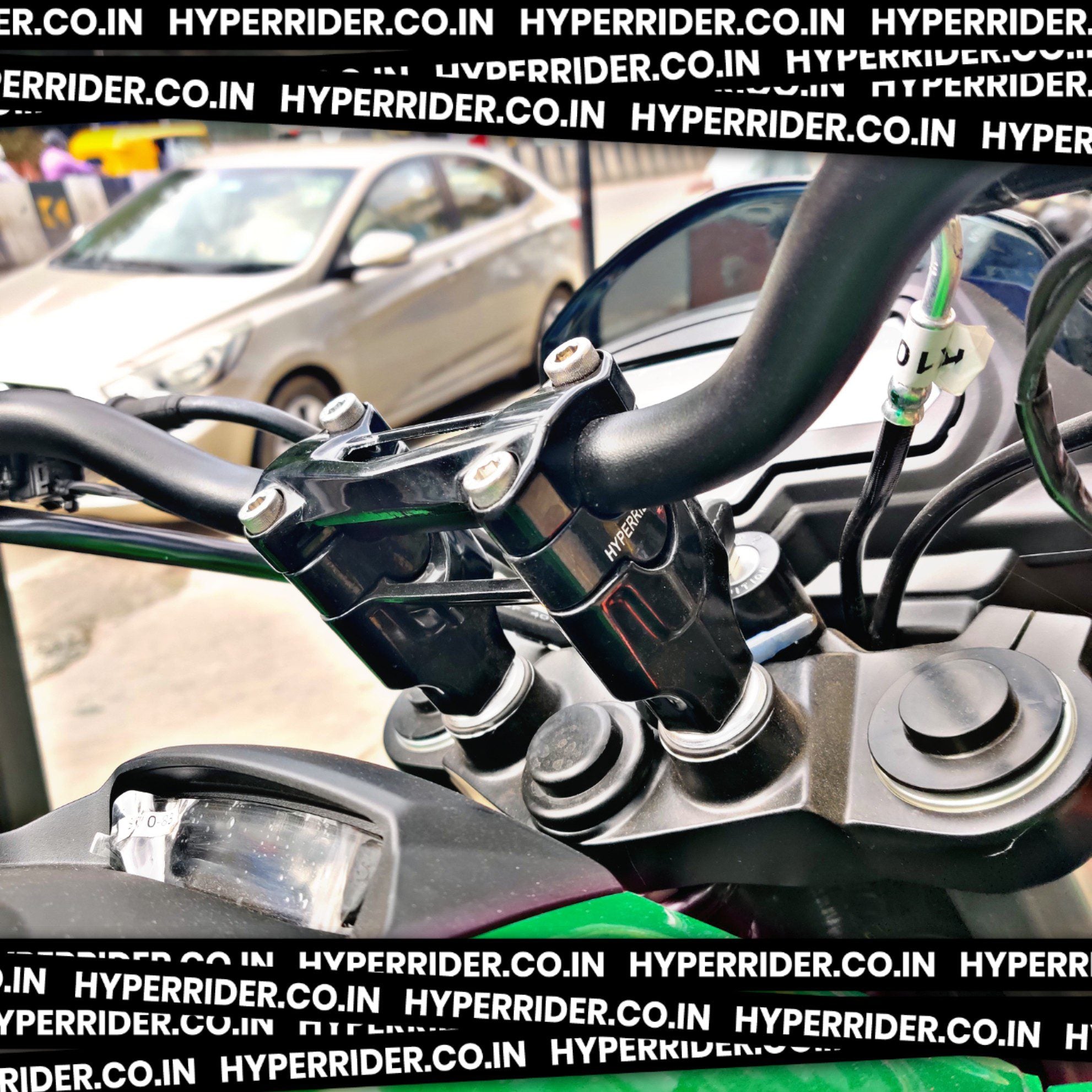 Hyperrider adjustable handlebar riser for Bajaj Dominar 250 and Dominar 400 2017 to 2022 ergonomic motorcycle handlebar upgrade