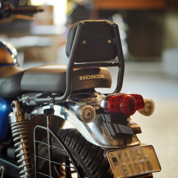 Hyperrider Backrest Type 2 with Helmet Lock for Honda Hness CB350 Pillion Support