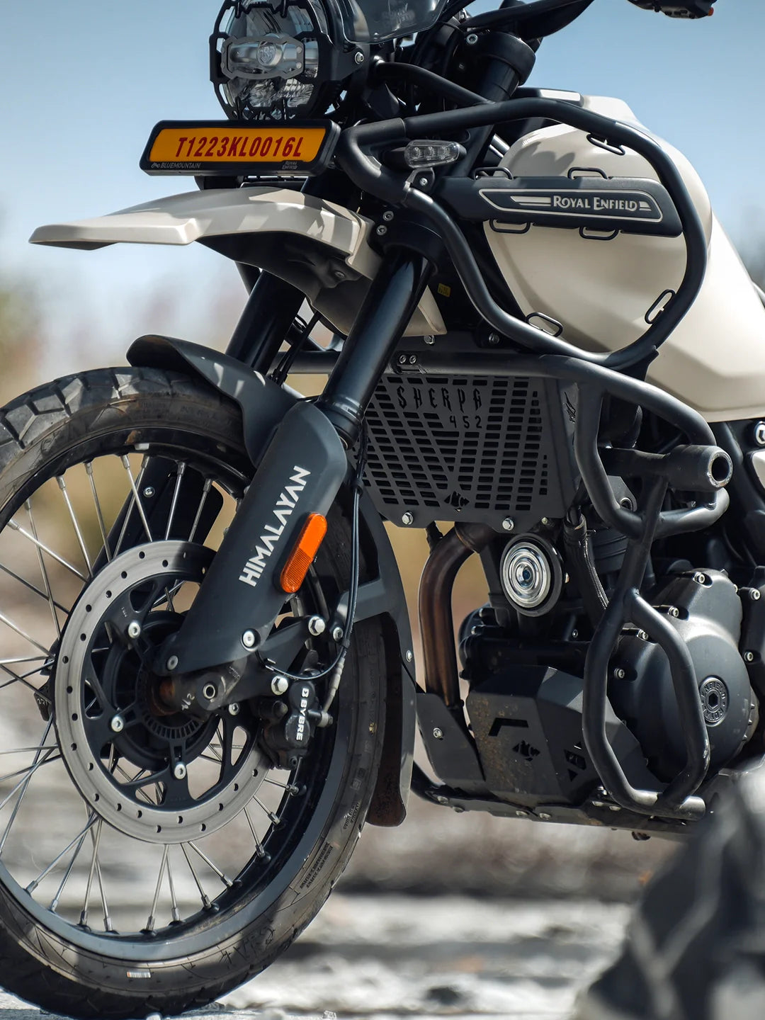 Legundary Custom Sherpa radiator grill for Royal Enfield Himalayan 450 black mild steel radiator guard