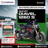 CRANK1 CB744 Sintered Front Brake Pads for Ducati Diavel 1260 S 2019 Onwards 2 Sets