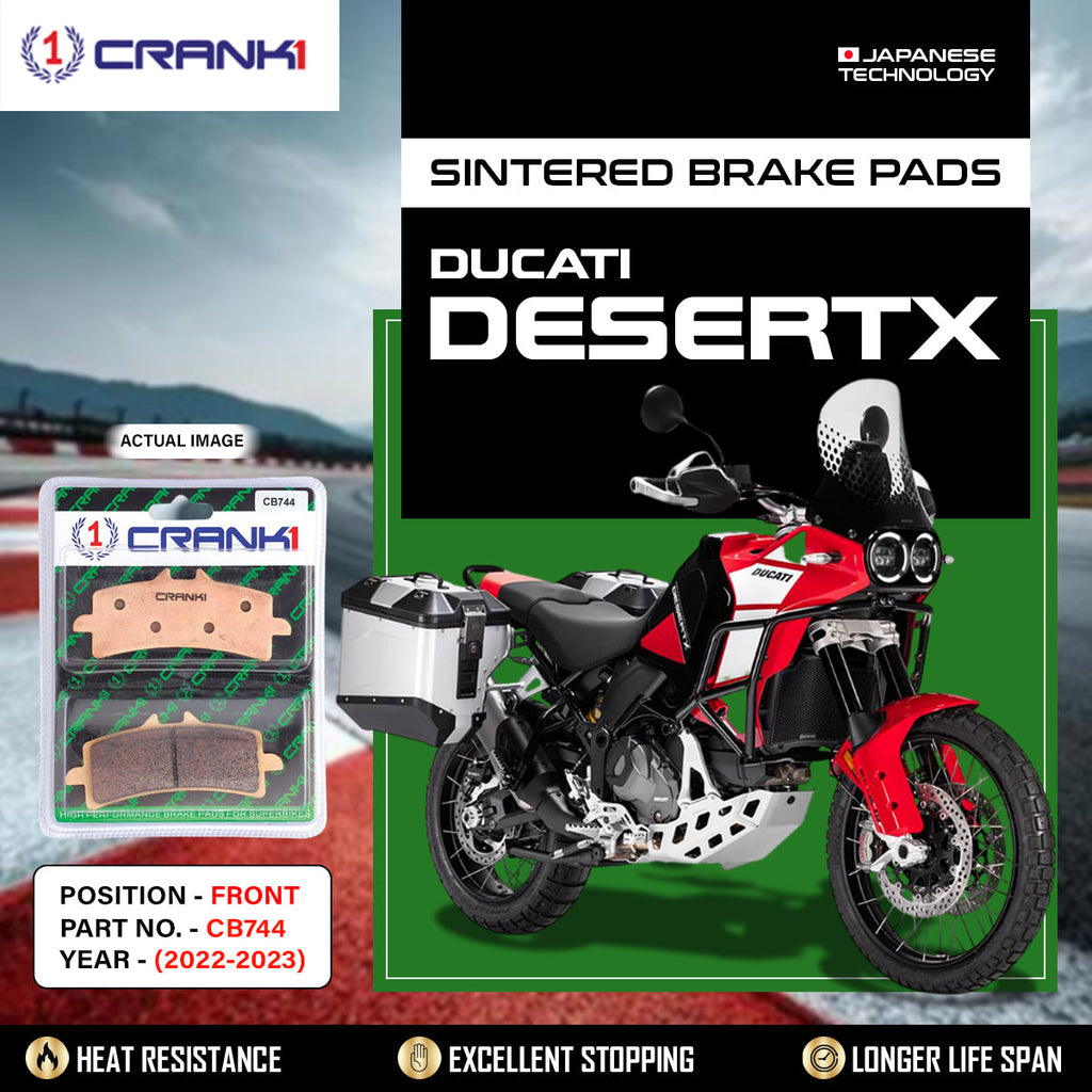 CRANK1 CB744 Sintered Front Brake Pads for Ducati DesertX 2022-2023 Adventure Motorcycle