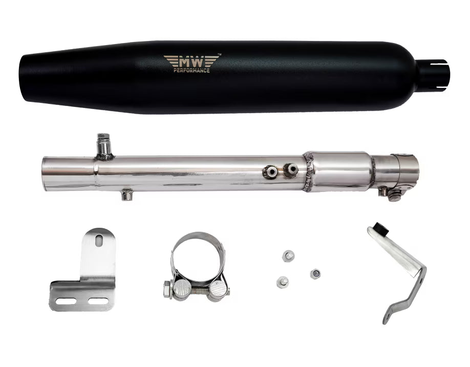 Motowings Magnetor Black Performance Exhaust for Royal Enfield Meteor 350 and Classic 350 Reborn BS6 J Platform