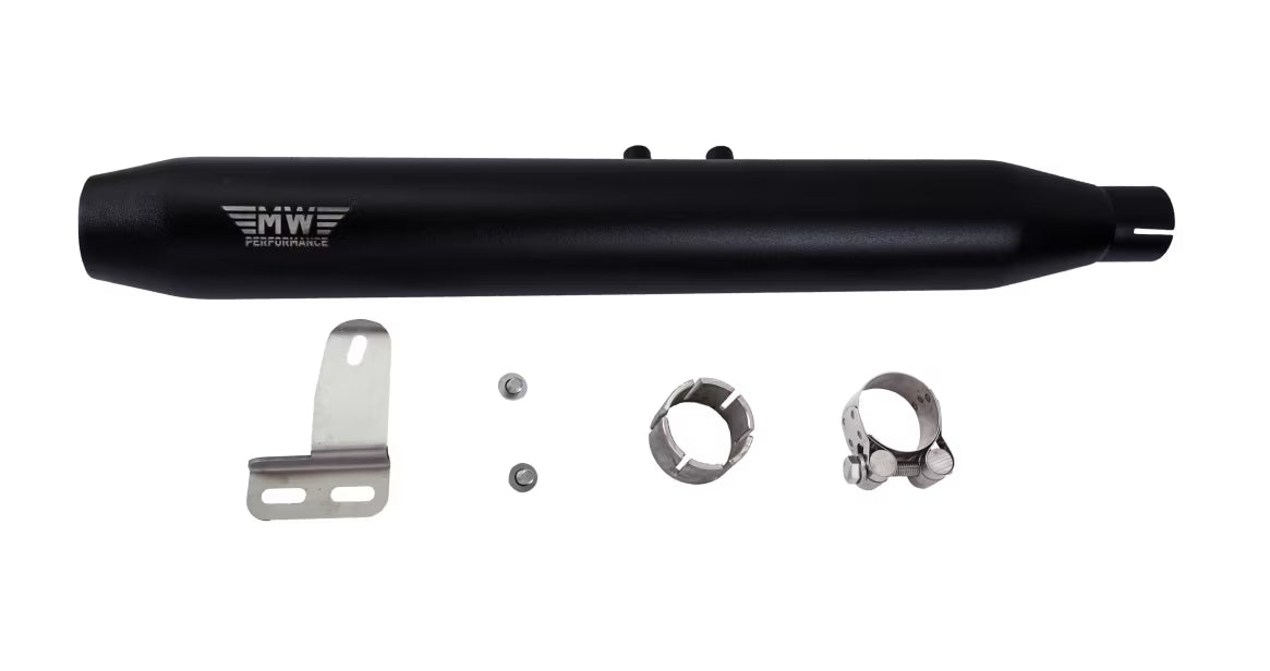 Motowings Short Barrel Exhaust Black for Royal Enfield Classic 350 500 Stainless Steel Performance Silencer