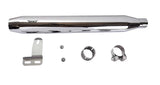 Motowings Type 1 Short Barrel Steel Polish Exhaust for Royal Enfield Classic 350 500 Bullet Electra Thunderbird