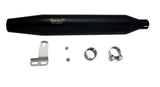 Motowings Performance Type II Cone Barrel Exhaust Black Texture for Royal Enfield Classic 350/500 UCE, Deep Thump Slip-On Upgrade
