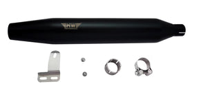 Motowings Performance Type II Cone Barrel Exhaust Black Texture for Royal Enfield Classic 350/500 UCE, Deep Thump Slip-On Upgrade
