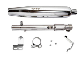 Motowings Magnetor steel polish exhaust Royal Enfield Meteor 350 Classic 350 Reborn J platform slip on exhaust