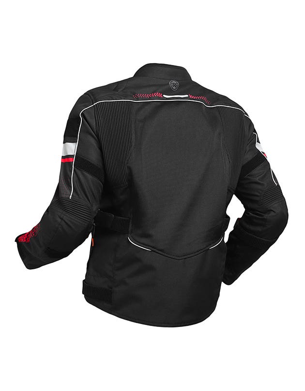 Royal Enfield Explorer V4 Print Class A Riding Jacket in Aurora Green, Red and Grey