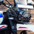 Legundary NYX fog light mount installed on Hero Xpulse 210 with auxiliary lights black finish