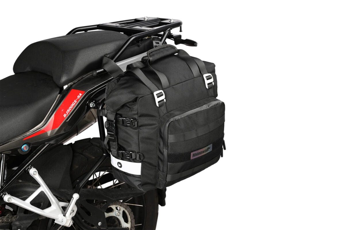 MOTO VANGUARD MT2040 Polyester Motorcycle Side Bag Black for Touring