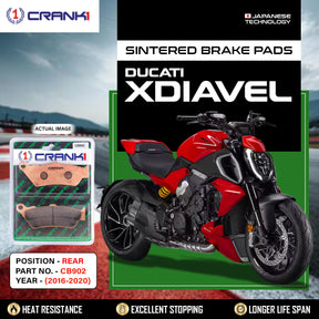 CRANK1 CB902 Sintered Rear Brake Pads for Ducati XDiavel (2016-2020) Motorcycle Brake Pads