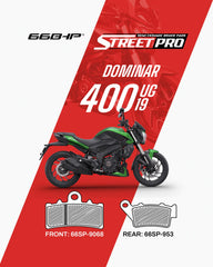 66 BHP Street Pro Semi Ceramic Brake Pads for Bajaj Dominar 400 UG front and rear