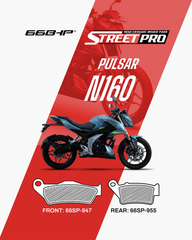 66 BHP Street Pro Semi Ceramic Brake Pads for Bajaj Pulsar N160 front and rear