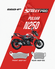 66 BHP Street Pro Semi Ceramic Brake Pads for Bajaj Pulsar N250 front and rear