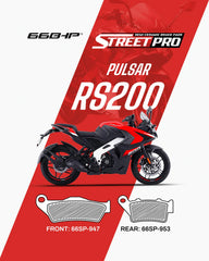 66 BHP Street Pro Semi Ceramic Brake Pads for Bajaj Pulsar RS200 front and rear